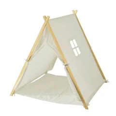 SoBuy otroški igralni šotor s talno podlogo bele barve v skandinavskem slogu