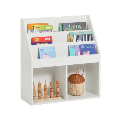 SoBuy knjižna omara za otroke v beli barvi v skandinavskem slogu