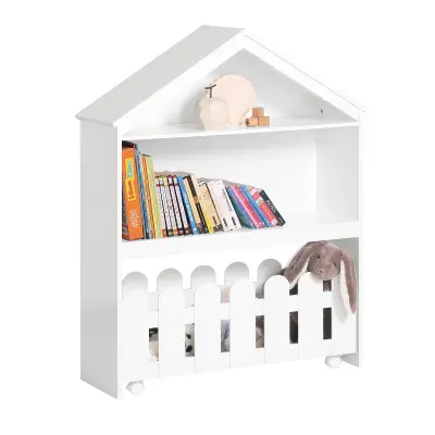 SoBuy knjižna omara za otroke v beli barvi v skandinavskem slogu