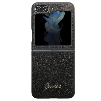 Guess zaščitni ovitek Glitter Script Black, Samsung Galaxy Z Flip 5