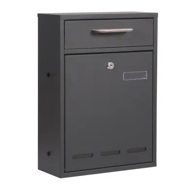 Poštni nabiralnik antracit z razglednimi režami V53