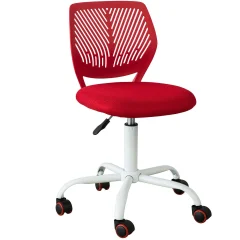 SoBuy študijski stol na kolesih rdeče barve v skandinavskem slogu
