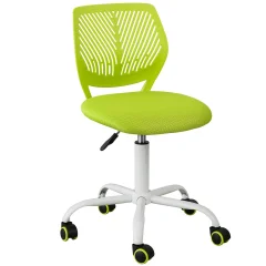 SoBuy študijski stol na kolesih zelene barve v skandinavskem slogu