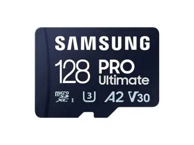 Spominska kartica Samsung PRO Ultimate, micro SDXC, 128GB, U3, V30, A2, UHS-I, z SD adapterjem