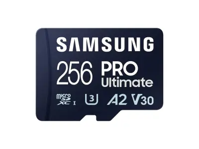 Spominska kartica Samsung PRO Ultimate, micro SDXC, 256GB, U3, V30, A2, UHS-I, z SD adapterjem