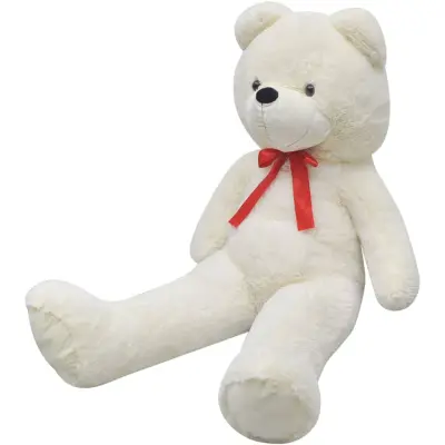 vidaXL XXL plišasti medved bele barve 85 cm