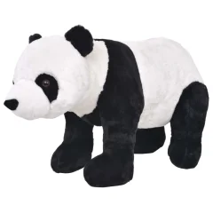 vidaXL Stoječa plišasta panda črna in bela XXL
