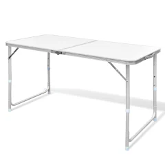 vidaXL Zložljiva kamping miza nastavljiva aluminij 120 x 60 cm