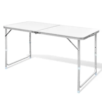 vidaXL Zložljiva kamping miza nastavljiva aluminij 120 x 60 cm