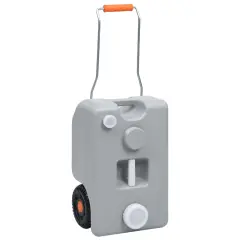 vidaXL Posoda za vodo na kolesih za kampiranje 25 L siva