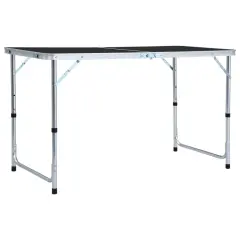 vidaXL Zložljiva miza za kampiranje siva iz aluminija 120x60 cm