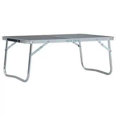 vidaXL Zložljiva miza za kampiranje siva iz aluminija 60x40 cm