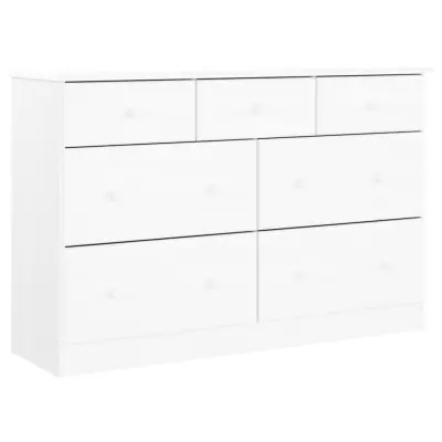 vidaXL Predalnik ALTA bel 112x35x73 cm trdna borovina