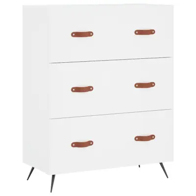 vidaXL Predalnik bel 69,5x34x90 cm inženirski les