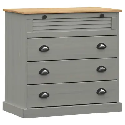 vidaXL Predalnik VIGO siv 80x40x76 cm trdna borovina