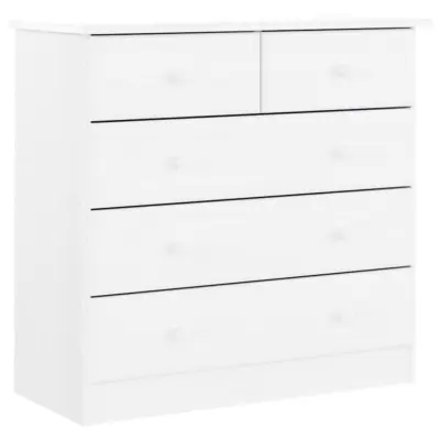 vidaXL Predalnik ALTA bel 77x35x73 cm trdna borovina