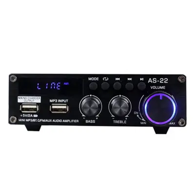 Blitzwolf AS-22 avdio ojačevalnik, 45 W, Bluetooth 5.0, USB + daljinski upravljalnik (črn)