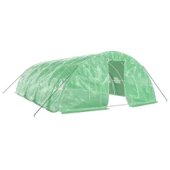 vidaXL Rastlinjak z jeklenim ogrodjem zelen 40 m² 8x5x2,3 m