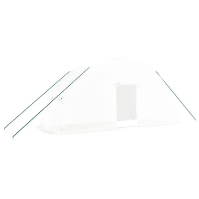 vidaXL Rastlinjak z jeklenim ogrodjem bel 12 m² 6x2x2,85 m