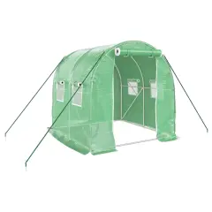 vidaXL Rastlinjak z jeklenim ogrodjem zelen 4 m² 2x2x2 m