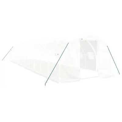 vidaXL Rastlinjak z jeklenim okvirjem bel 36 m² 12x3x2 m