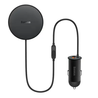 Baseus CW01 magnetni nosilec za rešetko v avtomobilu s polnilnikom USB, 15 W + 25 W (črn)