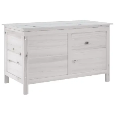 vidaXL Vrtna škatla za shranjevanje bela 99x49,5x58,5 cm trdna jelka