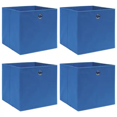 vidaXL Škatle za shranjevanje 4 kosi modre 32x32x32 cm blago