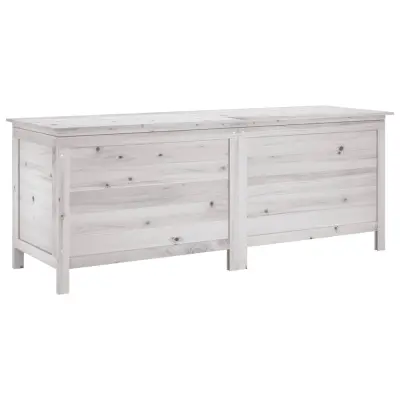 vidaXL Vrtna škatla za shranjevanje bela 150x50x56,5 cm trdna jelka