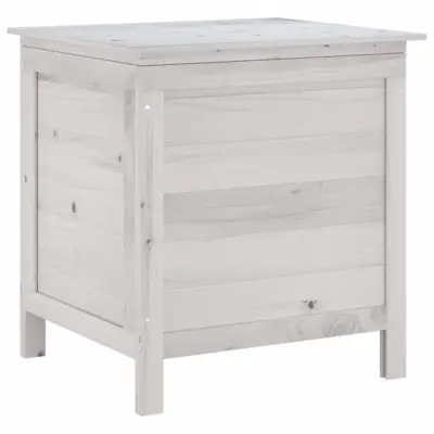 vidaXL Vrtna škatla za shranjevanje bela 50x49x56,5 cm trdna jelka
