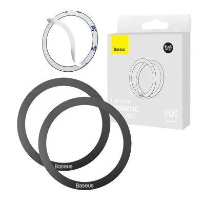 Baseus Halo magnetni obroček za telefon, MagSafe, črn (2 kosa).