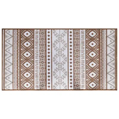 vidaXL Zunanja preproga rjava in bela 80x150 cm dvostranski dizajn