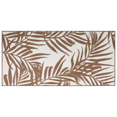 vidaXL Zunanja preproga rjava in bela 80x150 cm dvostranski dizajn