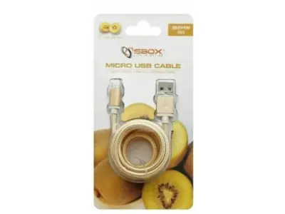 1.5m microUSB kabel SBOX zlati USB-10315G