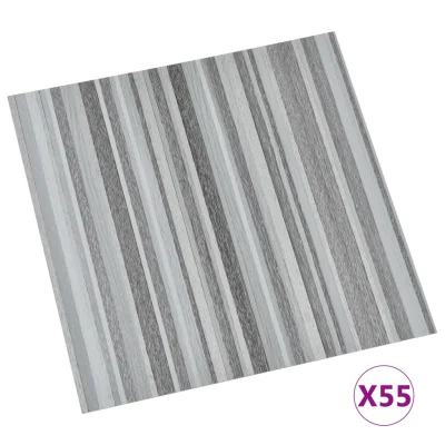 vidaXL Samolepilne talne plošče 55 kosov PVC 5,11 m² svetlo sive