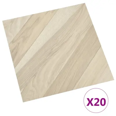 vidaXL Samolepilne talne plošče 20 kosov PVC 1,86 m² bež črtaste
