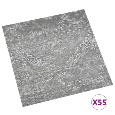 vidaXL Samolepilne talne plošče 55 kosov PVC 5,11 m² betonsko sive