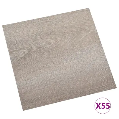 vidaXL Samolepilne talne plošče 55 kosov PVC 5,11 m² taupe