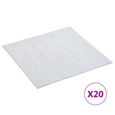 vidaXL Samolepilne talne plošče 20 kosov PVC 1,86 m² bele