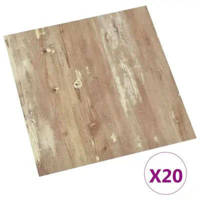 vidaXL Samolepilne talne plošče 20 kosov PVC 1,86 m² rjave