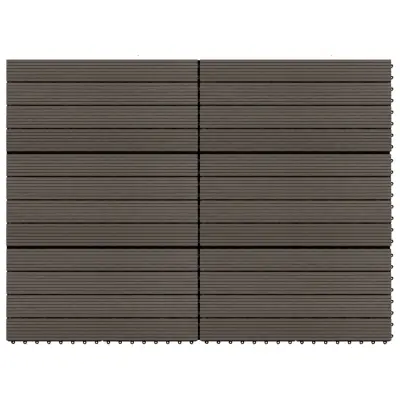 vidaXL Talne plošče 6 kosov WPC 60x30 cm 1,08 m² temno rjave