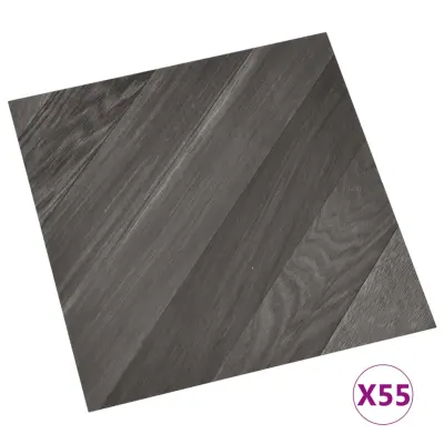 vidaXL Samolepilne talne plošče 55 kosov PVC 5,11 m² sive črtaste