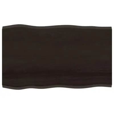 vidaXL Mizna plošča temno rjava 100x60x2 cm obdelana trdna hrastovina