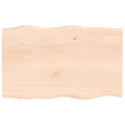 vidaXL Mizna plošča 80x50x2 cm neobdelana trdna hrastovina naraven rob