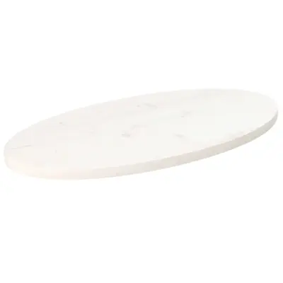 vidaXL Mizna plošča bela 80x40x2,5 cm trdna borovina ovalna