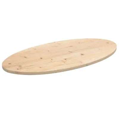 vidaXL Mizna plošča 100x50x2,5 cm trdna borovina ovalna