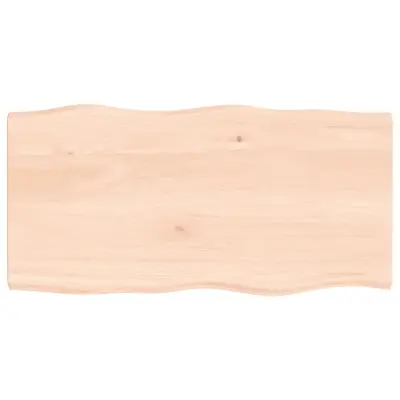 vidaXL Mizna plošča 80x40x2 cm neobdelana trdna hrastovina naraven rob