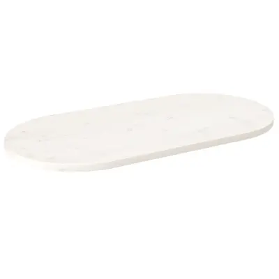 vidaXL Mizna plošča bela 100x50x2,5 cm trdna borovina ovalna