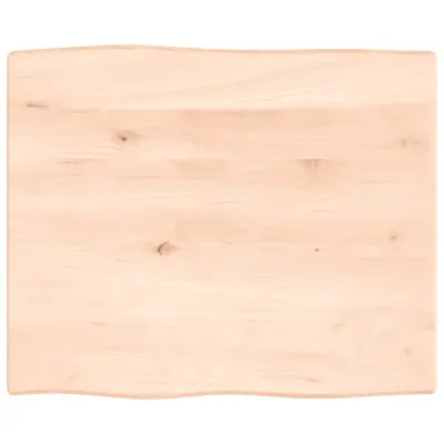 vidaXL Mizna plošča 60x50x2 cm neobdelana trdna hrastovina naraven rob
