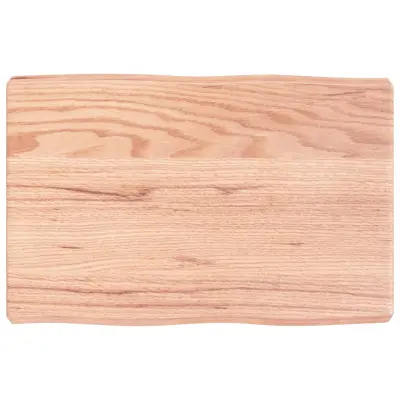 vidaXL Mizna plošča sv. rjava 60x40x(2-6) cm obdelana trdna hrastovina
